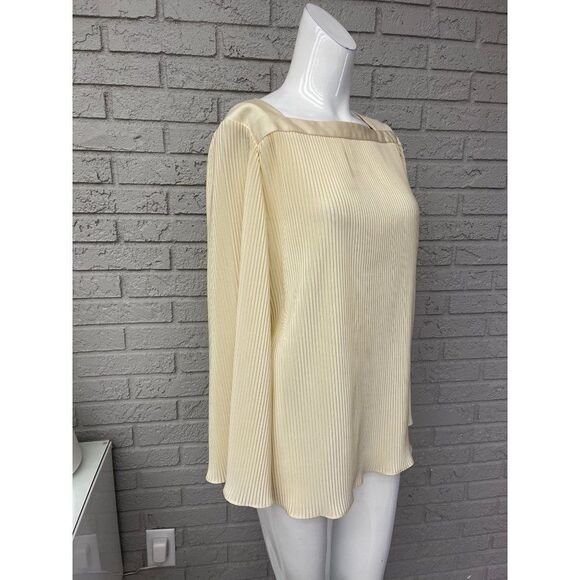 Koret of California Pleated Square Neck Blouse Size L - Picture 3 of 8